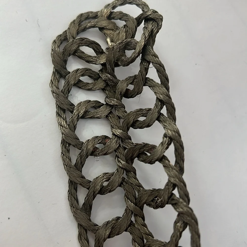 43” Metal Wire Crochet Silver Mesh Adjustable Belt Hand Made in Greece
